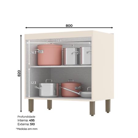 Imagem de Balcão 80cm 2 Portas com Tampo 100% MDF Aurora Espresso Móveis