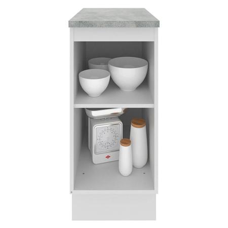 Imagem de Balcão Armário de Cozinha 35 cm 1 Porta Branco/Preto Glamy Madesa