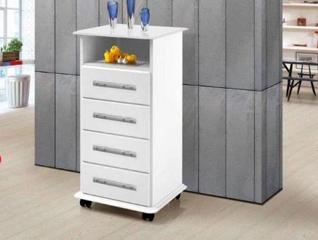 Imagem de Balcão armario  para cozinha açaí 4 gavetas branco passe bem moveis lm