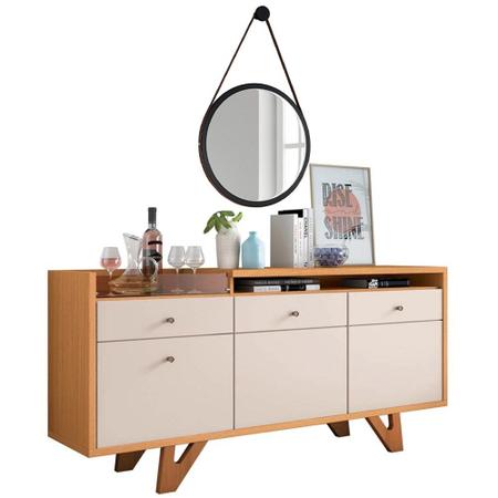 Imagem de Balcão Buffet Ellora com Espelho Adnet 54cm H01 Off White/Cinamomo - Mpozenato