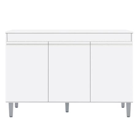 Imagem de Balcão Buffet Gabinete Cozinha Manu 120cm Com Tampo 3 Portas Branco - Desk Design