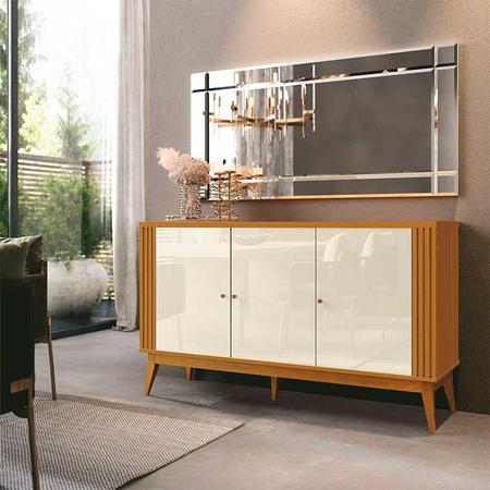 Buffet Argo 2 Portas – Off White/ Cedro - Lidecor Móveis & Decoração