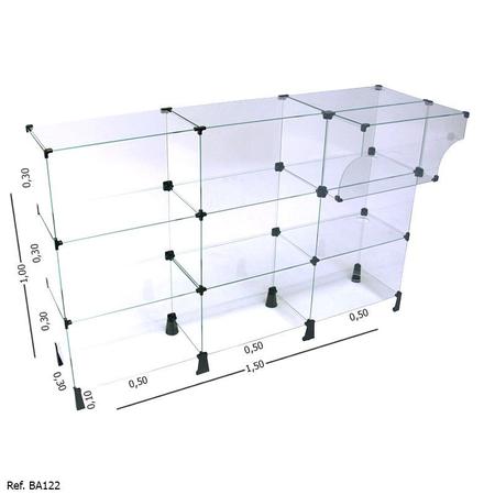 Imagem de Balcão Caixa Modulado em Vidro - 1,50 x 1,00 x 0,30