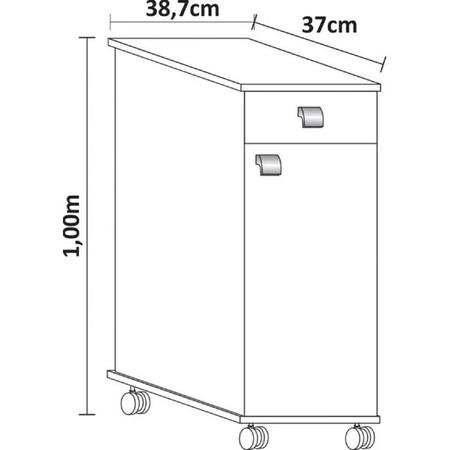 Balcão castanho com 1 porta - Bianca - QUARTA DIVISÃO Imagem de Balcão castanho com 1 porta - Bianca