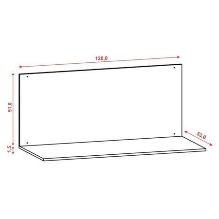 Imagem de Balcao Com Tampo 120cm 3PT 2GAV 3022ART Branco Artico KTP