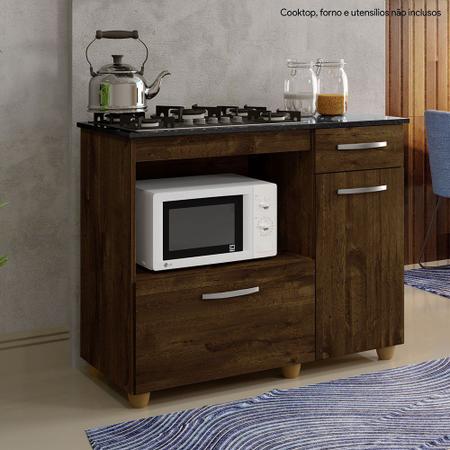 Imagem de Balcão Cooktop 4 Bocas Violeta Basculante Ipê - kaiki Móveis