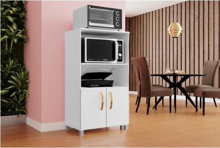 Imagem de Balcão Cozinha para Forno Elétrico Microondas Multiuso com 2 Portas e 4 pés Helena  65x120cm