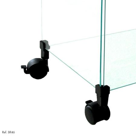 Imagem de Balcão de Atendimento Modulado em Vidro com Rodízios - 2,50 x 1,00 x 0,30