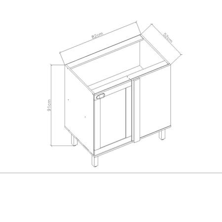 Imagem de Balcão de Canto para Cozinha 1 Porta sem Tampo Iluminata Genialflex