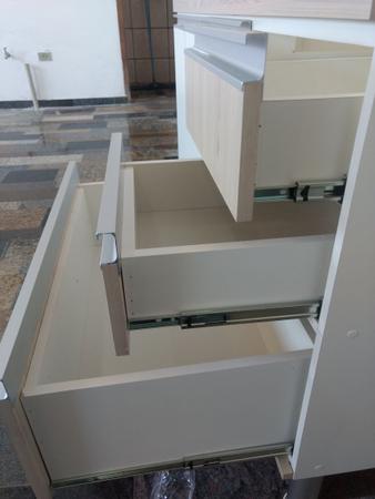 Imagem de Balcão de cozinha com tampo 1,20m Donatello Cípres e Branco 100% MDF 15mm