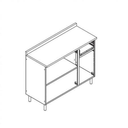 Imagem de Balcão de Cozinha com Tampo 3 Portas de Bater 1 Gaveta Múltipla Bertolini