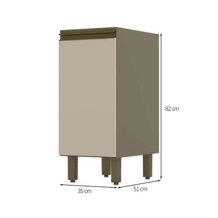 Imagem de Balcão de Cozinha Évelin 1 PT Duna e Cristal 35 cm