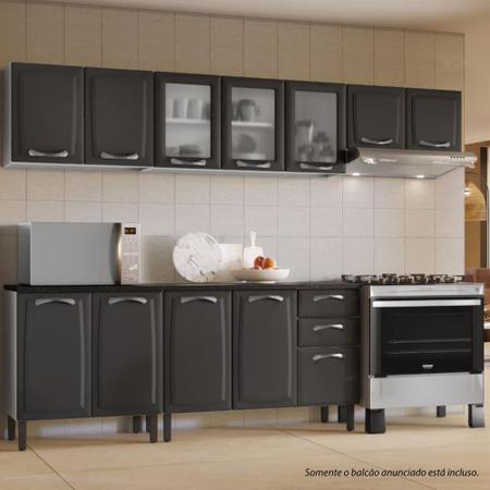 Imagem de Balcão de Cozinha Itatiaia Aço 2 Portas New Premium Grafite/Branco