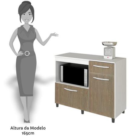 Imagem de Balcão de Cozinha Mali para Cooktop e Forno Microondas - Lumil Móveis