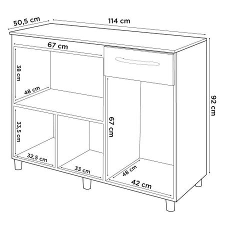 Imagem de Balcão de Cozinha Mali para Cooktop e Forno Microondas - Lumil Móveis