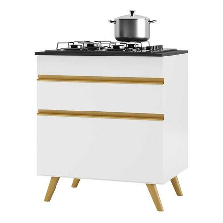 Imagem de Balcão de Cozinha para Cooktop 70 cm Multimóveis Veneza GW 1 Porta 1 Gaveta Branco