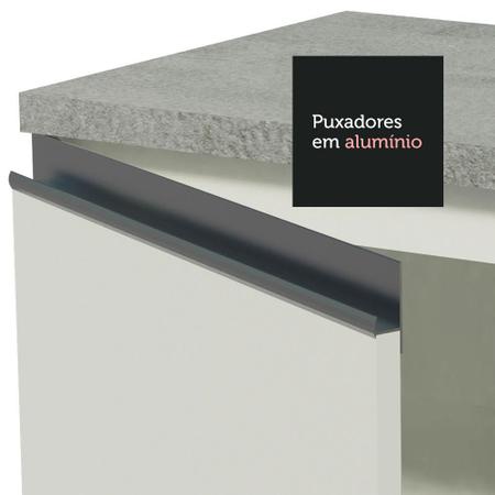 Imagem de Balcão de Pia Armário de Cozinha 120 cm 1 Porta e 2 Gavetas (Com Tampo) Branco Glamy Madesa