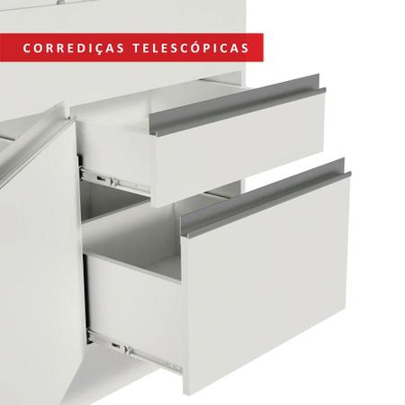 Imagem de Balcão de Pia Armário de Cozinha 150 cm 2 Portas e 2 Gavetas (Com Tampo) Branco Glamy Madesa