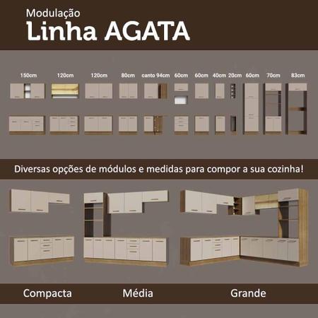 Imagem de Balcão de Pia Cozinha 150 cm 2 Portas e 2 Gavetas (Com Tampo) Rustic/Crema Agata Madesa