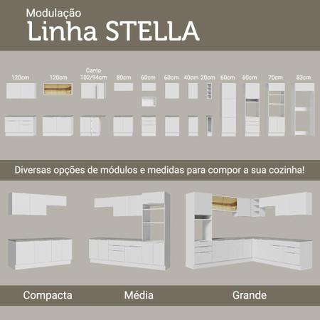 Imagem de Balcão de Pia Cozinha 2 Portas e 3 Gavetas (Com Tampo) Stella Madesa