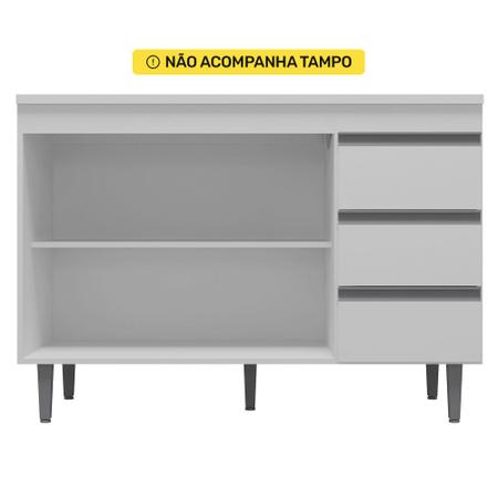 Imagem de Balcão Gabinete Andréia de Pia 100cm Sem Tampo 2 Portas Branco - Desk Design