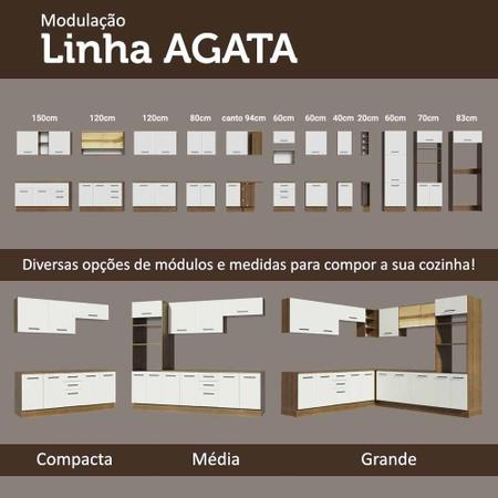 Imagem de Balcão Gabinete de Pia Cozinha 120 x 60 cm 1 Porta 2 Gavetas Rustic/Branco (Sem Tampo) Agata Madesa