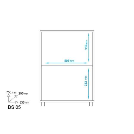 Imagem de Balcão Lavanderia Slim BS05 c/ 2 Portas Branco - BRV