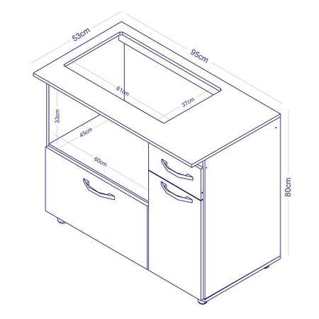 Imagem de Balcão para Cooktop de 5 Bocas Branco Lilies Móveis