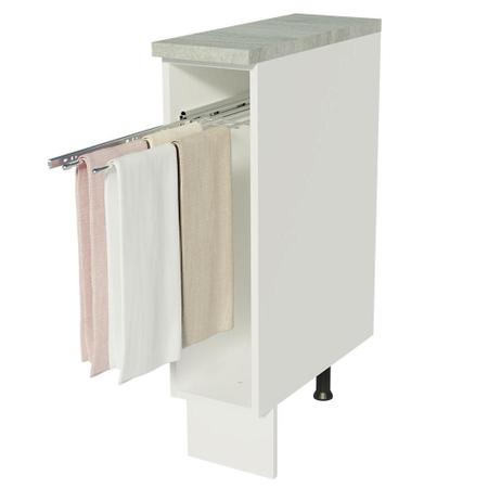 Imagem de Balcão Porta-Pano Madesa para Cozinhas Glamy, Agata e Stella 20 cm (Com Tampo) - Branco