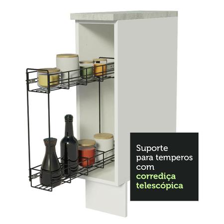 Imagem de Balcão Porta-Temperos Madesa para Cozinha Glamy, Agata e Stella 20 cm (Com Tampo) - Branco