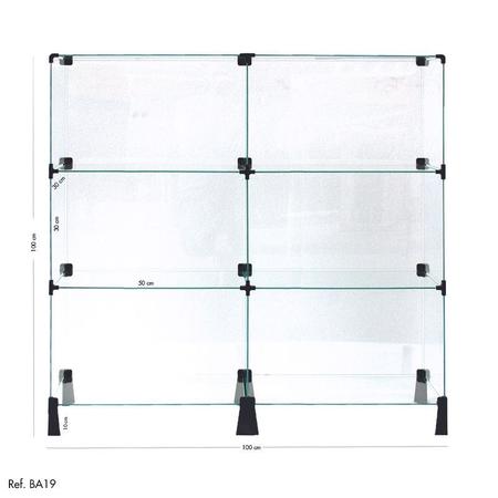 Imagem de Balcão Vitrine de vidro p/ loja e Atendimento, 1,00 x 1,00 x 0,30