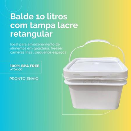 Imagem de Balde 10L Retangular para lavar roupa 4 Pcs