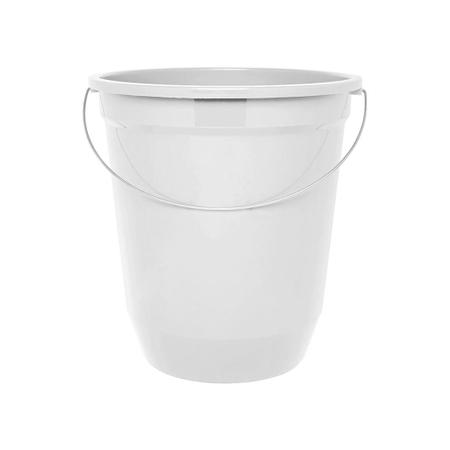 Balde 13,5 Litros Com Alça Metálica Branco - Jaguar Plásticos Imagem de Balde 13,5 Litros Com Alça Metálica Branco - Jaguar Plásticos