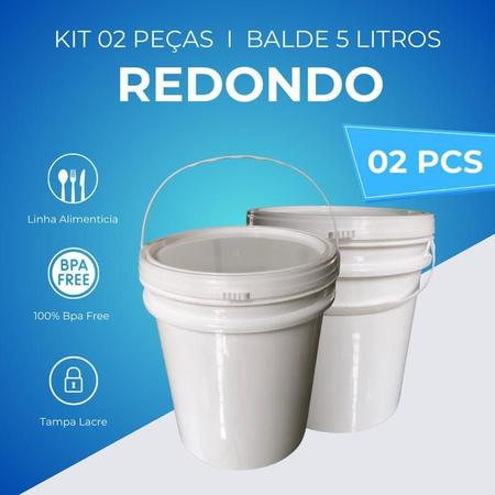 Imagem de Balde 5L Com Alça Para Fer Conserva 2 Pçs