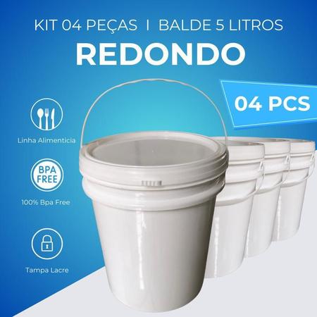 Balde 5L Para Pinturas E Reformas 4 Pçs - Nastripack Imagem de Balde 5L Para Pinturas E Reformas 4 Pçs