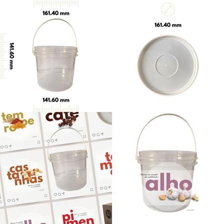 Imagem de Balde Alça Plastica Conico Transparente 2.2L 40 Pçs