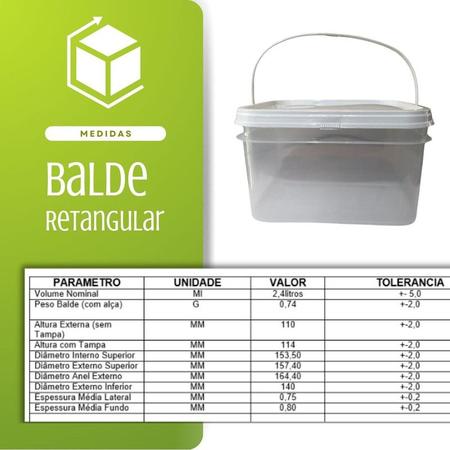 Imagem de Balde Alça Plastica Natal transparente 2.4L 5 Pçs