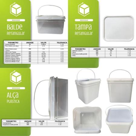 Imagem de Balde Alça Plastica Novo E Atoxico Transparente 2.4L 3 Pçs