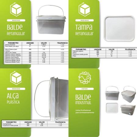 Imagem de Balde Alça Plastica Para Colorir Transparente 2.4L 05 Pçs