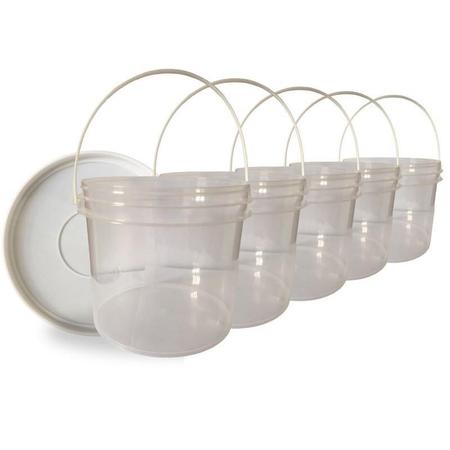 Balde Alça Plastica Transparente 2.2L 5 Pçs - Nastripack Imagem de Balde Alça Plastica Transparente 2.2L 5 Pçs