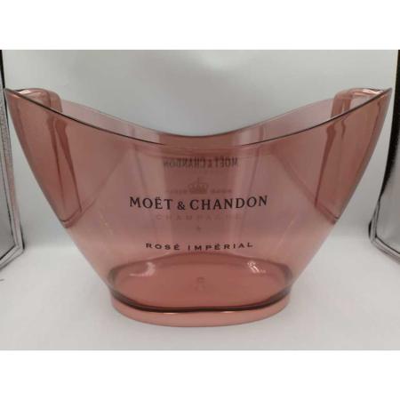 Imagem de Balde champanheira 9,5l em acrílico rose com led personalizada espumante champanhe