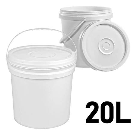 Balde Com Tampa sem Lacre 20 Litros Branco Industrial - Jaguar Imagem de Balde Com Tampa sem Lacre 20 Litros Branco Industrial - Jaguar