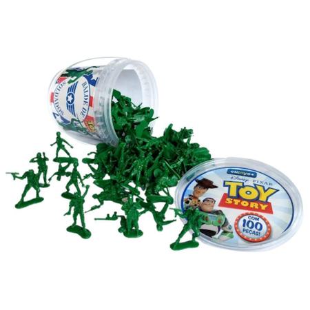 Balde de Soldados Toy Story Com 100 Soldados Disney Toyng