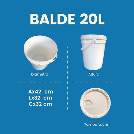 Imagem de Balde P Marmita Congelada 20L Alça Plast - 4 Unid