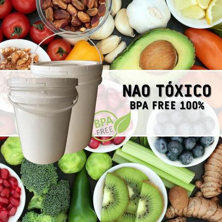 Imagem de Balde Para Alimentos Orgânicos De 20L E Tampa Lacre 10 Pças