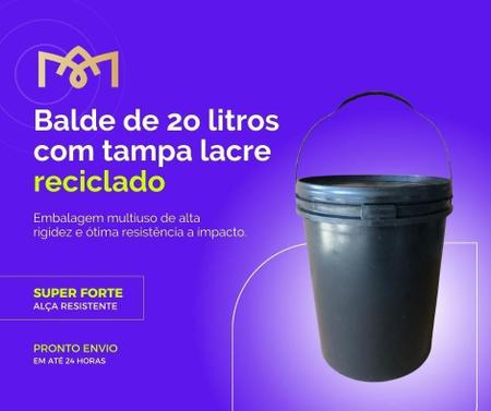 Imagem de Balde Para Industria Quimica 20L Tampa Lacre - 10 Pçs