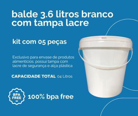 Imagem de Balde para temakeria de 3.6L e Tampa lacre 5 Pçs