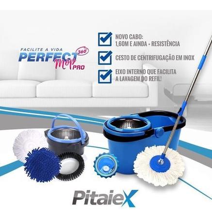 Balde Perfect Mop Pro 360 Inox C/3 Refis