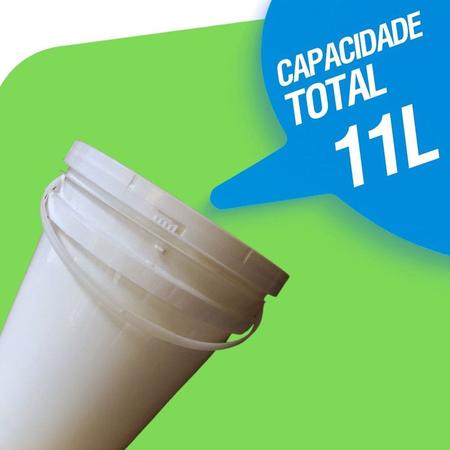 Imagem de Balde Plástico 10L Alça Plástica alimenticio BPA free 3 Pçs