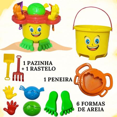 Imagem de Balde praia Areia Brinquedo De Praia Kit Baldinho Infantil